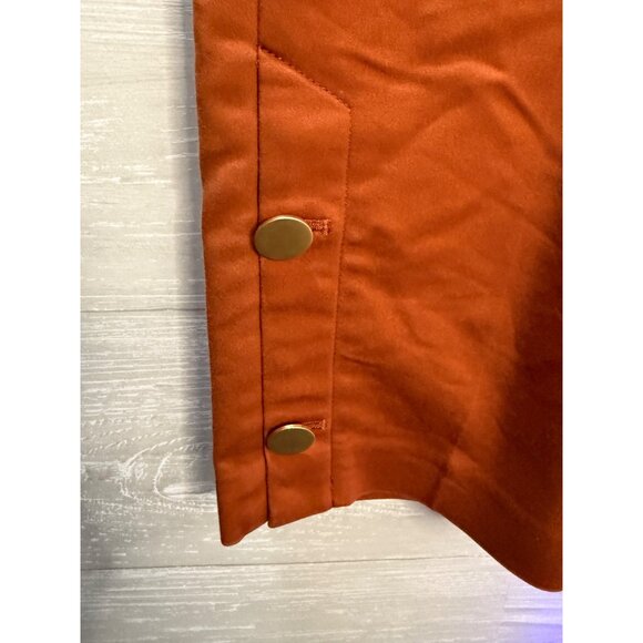 Ann Taylor Factory Womens Rust Orange Pants Size 6 With Side Button Detail & Poc - Picture 10 of 12